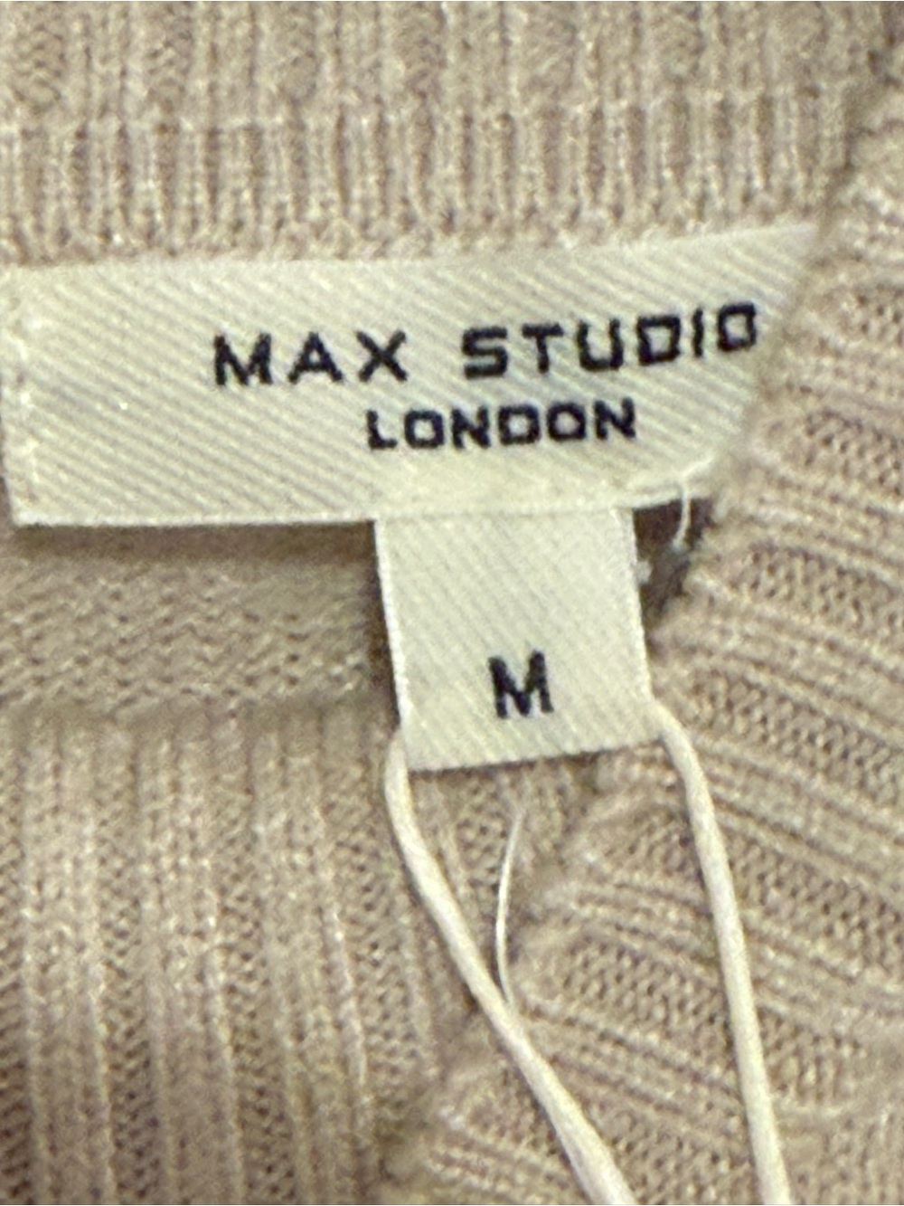 Max Studio Beige Mock Neck Sweater Vest Cap Sleeve Knit Top Quiet Luxury - Picture 8 of 8